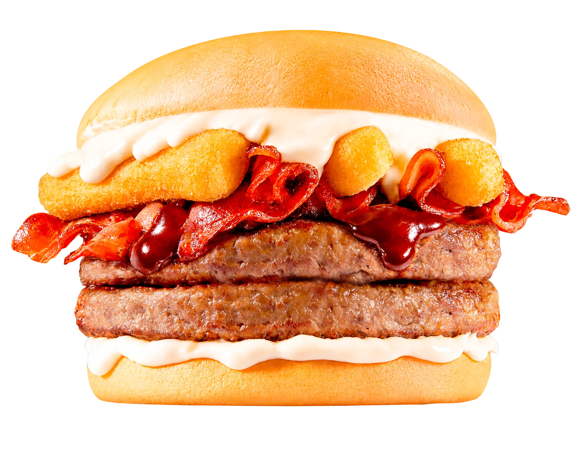 Hamburguesa con salsa búfalo y tocino